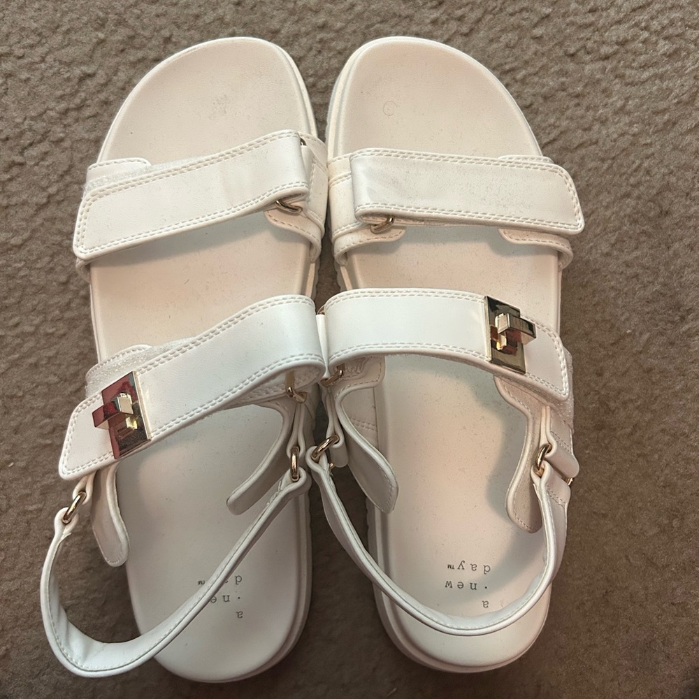 Target Cream Slide Sandals with Buckle